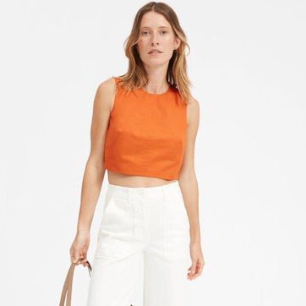Everlane Clean Cotton Split-Back Tank Orange Rust